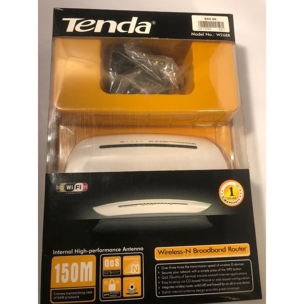 Tenda W268R‎ Wireless-N Broadband Router 150Mbps 802.11n 4-Port Switch White NEW